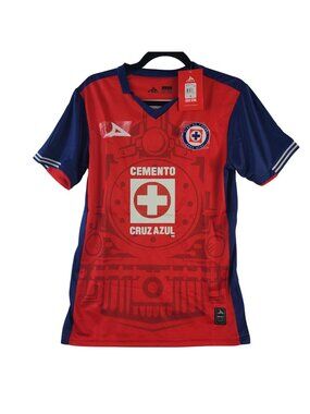 Cruz Azul Red & Blue Soccer Jersey By Pirma Sz Small Authentic Licensed Product